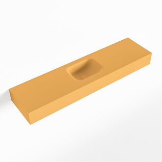 Mondiaz LEX Ocher vrijhangende solid surface wastafel 120cm. Positie wasbak midden