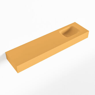 Mondiaz LEX Ocher vrijhangende solid surface wastafel 120cm. Positie wasbak rechts