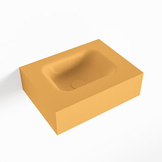 Mondiaz LEX Ocher vrijhangende solid surface wastafel 40cm. Positie wasbak midden