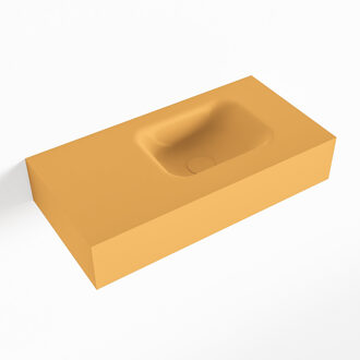 Mondiaz LEX Ocher vrijhangende solid surface wastafel 60cm. Positie wasbak rechts