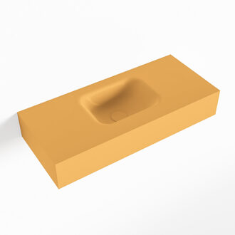 Mondiaz LEX Ocher vrijhangende solid surface wastafel 70cm. Positie wasbak midden