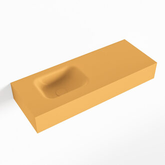 Mondiaz LEX Ocher vrijhangende solid surface wastafel 80cm. Positie wasbak links