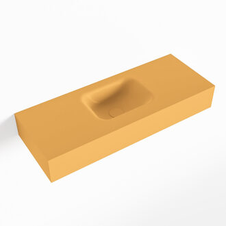 Mondiaz LEX Ocher vrijhangende solid surface wastafel 80cm. Positie wasbak midden