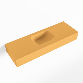 Mondiaz LEX Ocher vrijhangende solid surface wastafel 90cm. Positie wasbak midden