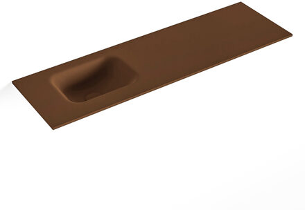 Mondiaz LEX Rust solid surface inleg wastafel voor toiletmeubel 100cm. Positie wasbak links