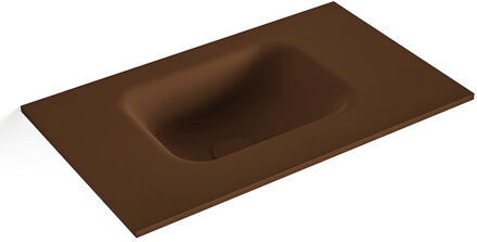 Mondiaz LEX Rust solid surface inleg wastafel voor toiletmeubel 50cm. Positie wasbak links