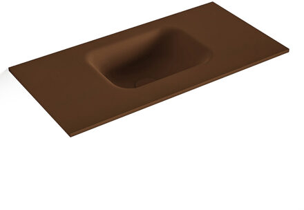 Mondiaz LEX Rust solid surface inleg wastafel voor toiletmeubel 60cm. Positie wasbak midden