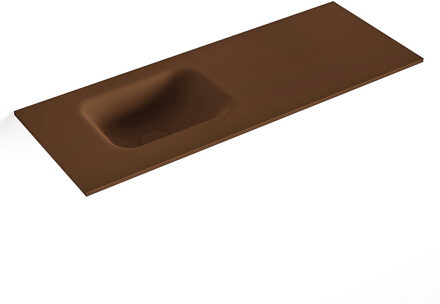 Mondiaz LEX Rust solid surface inleg wastafel voor toiletmeubel 80cm. Positie wasbak links