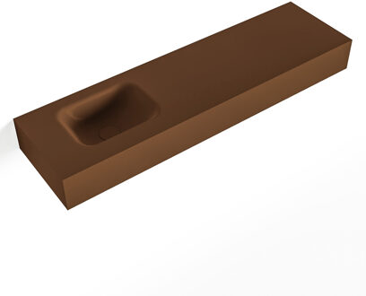Mondiaz LEX Rust vrijhangende solid surface wastafel 110cm. Positie wasbak links