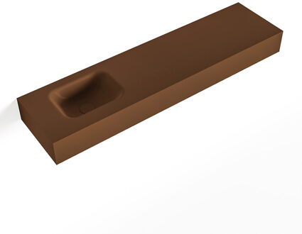 Mondiaz LEX Rust vrijhangende solid surface wastafel 120cm. Positie wasbak links