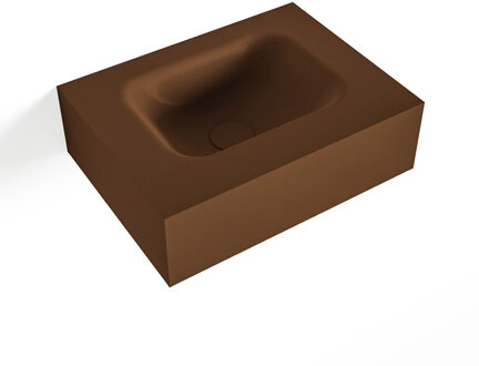 Mondiaz LEX Rust vrijhangende solid surface wastafel 40cm. Positie wasbak midden