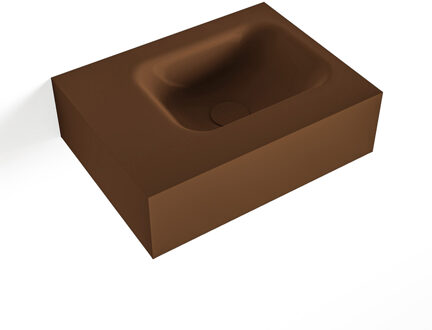 Mondiaz LEX Rust vrijhangende solid surface wastafel 40cm. Positie wasbak rechts