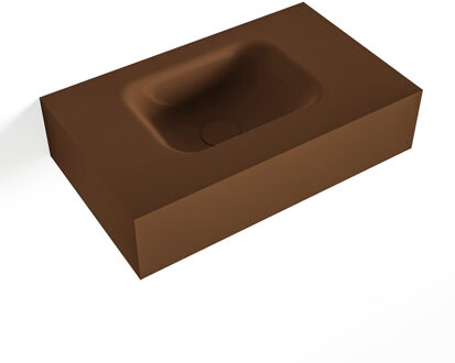 Mondiaz LEX Rust vrijhangende solid surface wastafel 50cm. Positie wasbak links