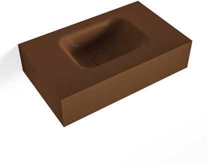 Mondiaz LEX Rust vrijhangende solid surface wastafel 50cm. Positie wasbak midden