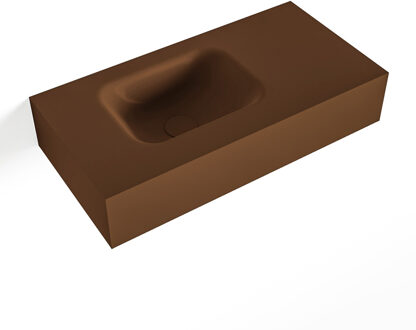 Mondiaz LEX Rust vrijhangende solid surface wastafel 60cm. Positie wasbak links
