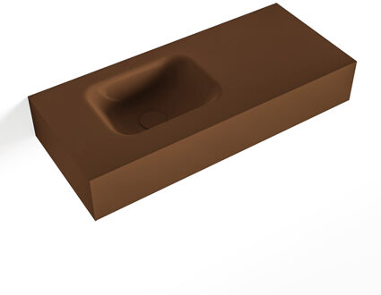 Mondiaz LEX Rust vrijhangende solid surface wastafel 70cm. Positie wasbak links