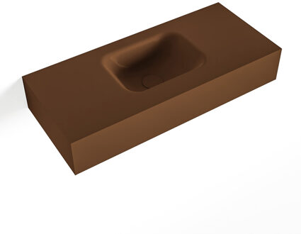 Mondiaz LEX Rust vrijhangende solid surface wastafel 70cm. Positie wasbak midden