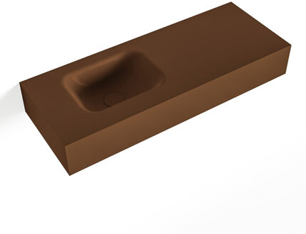 Mondiaz LEX Rust vrijhangende solid surface wastafel 80cm. Positie wasbak links