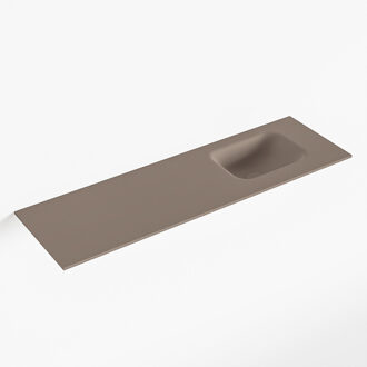 Mondiaz LEX Smoke solid surface inleg wastafel voor toiletmeubel 100cm. Positie wasbak rechts
