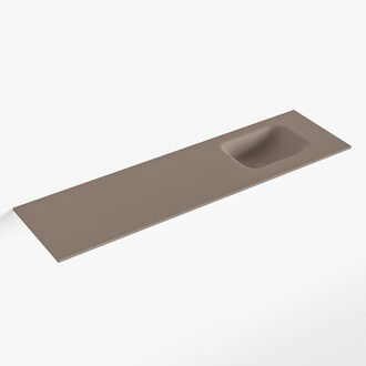 Mondiaz LEX Smoke solid surface inleg wastafel voor toiletmeubel 110cm. Positie wasbak rechts