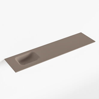 Mondiaz LEX Smoke solid surface inleg wastafel voor toiletmeubel 120cm. Positie wasbak links