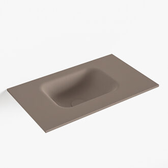 Mondiaz LEX Smoke solid surface inleg wastafel voor toiletmeubel 50cm. Positie wasbak links