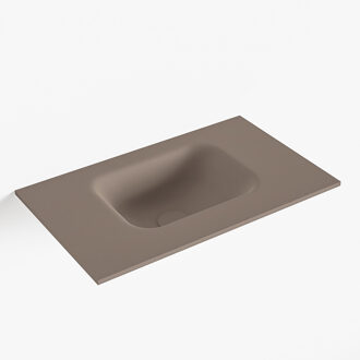 Mondiaz LEX Smoke solid surface inleg wastafel voor toiletmeubel 50cm. Positie wasbak midden