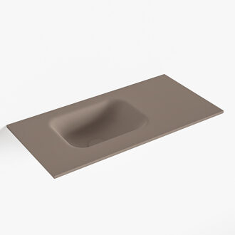 Mondiaz LEX Smoke solid surface inleg wastafel voor toiletmeubel 60cm. Positie wasbak links