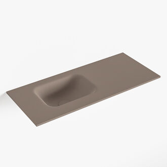 Mondiaz LEX Smoke solid surface inleg wastafel voor toiletmeubel 70cm. Positie wasbak links