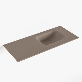 Mondiaz LEX Smoke solid surface inleg wastafel voor toiletmeubel 70cm. Positie wasbak rechts
