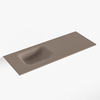 Mondiaz LEX Smoke solid surface inleg wastafel voor toiletmeubel 80cm. Positie wasbak links