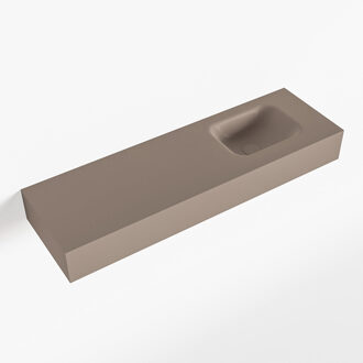 Mondiaz LEX Smoke vrijhangende solid surface wastafel 100cm. Positie wasbak rechts