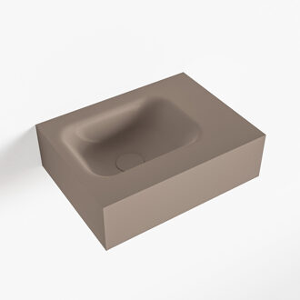 Mondiaz LEX Smoke vrijhangende solid surface wastafel 40cm. Positie wasbak links