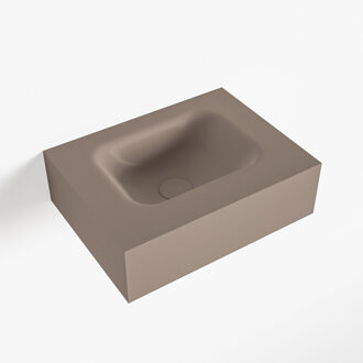 Mondiaz LEX Smoke vrijhangende solid surface wastafel 40cm. Positie wasbak midden