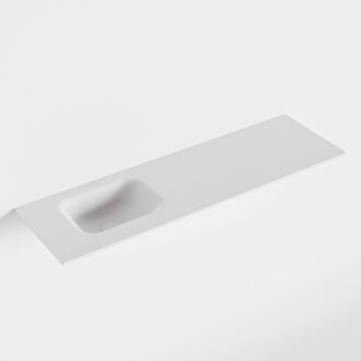 Mondiaz LEX Talc solid surface inleg wastafel voor toiletmeubel 100cm. Positie wasbak links