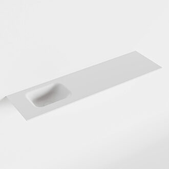 Mondiaz LEX Talc solid surface inleg wastafel voor toiletmeubel 110cm. Positie wasbak links