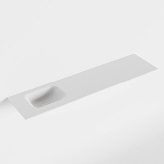 Mondiaz LEX Talc solid surface inleg wastafel voor toiletmeubel 120cm. Positie wasbak links