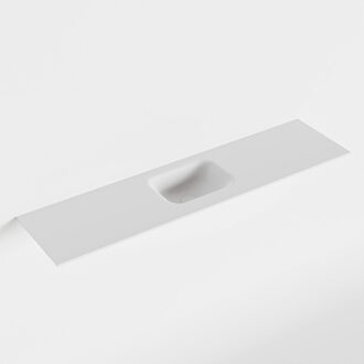 Mondiaz LEX Talc solid surface inleg wastafel voor toiletmeubel 120cm. Positie wasbak midden