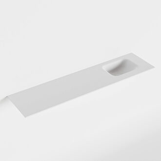 Mondiaz LEX Talc solid surface inleg wastafel voor toiletmeubel 120cm. Positie wasbak rechts
