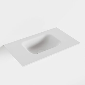 Mondiaz LEX Talc solid surface inleg wastafel voor toiletmeubel 50cm. Positie wasbak midden