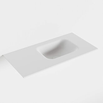 Mondiaz LEX Talc solid surface inleg wastafel voor toiletmeubel 60cm. Positie wasbak rechts