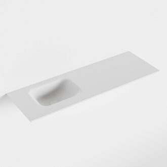 Mondiaz LEX Talc solid surface inleg wastafel voor toiletmeubel 90cm. Positie wasbak links