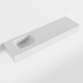 Mondiaz LEX Talc vrijhangende solid surface wastafel 110cm. Positie wasbak links