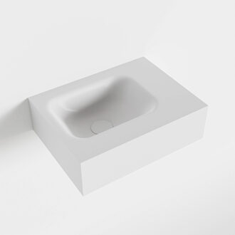 Mondiaz LEX Talc vrijhangende solid surface wastafel 40cm. Positie wasbak links