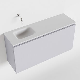 Mondiaz OLAN 100cm toiletmeubel cale. LEX wastafel talc links geen kraangat