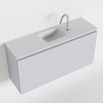 Mondiaz OLAN 100cm toiletmeubel cale. LEX wastafel talc midden 1 kraangat