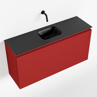 Mondiaz OLAN 100cm toiletmeubel fire. LEX wastafel urban midden geen kraangat