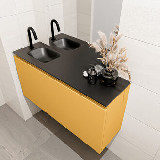 Mondiaz OLAN 100cm toiletmeubel ocher. LEX wastafel urban links 1 kraangat