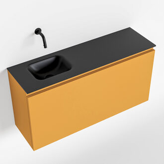 Mondiaz OLAN 100cm toiletmeubel ocher. LEX wastafel urban links geen kraangat