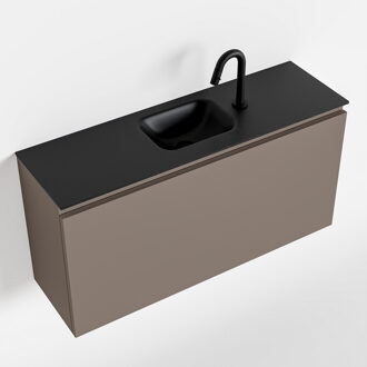 Mondiaz OLAN 100cm toiletmeubel smoke. LEX wastafel urban midden 1 kraangat